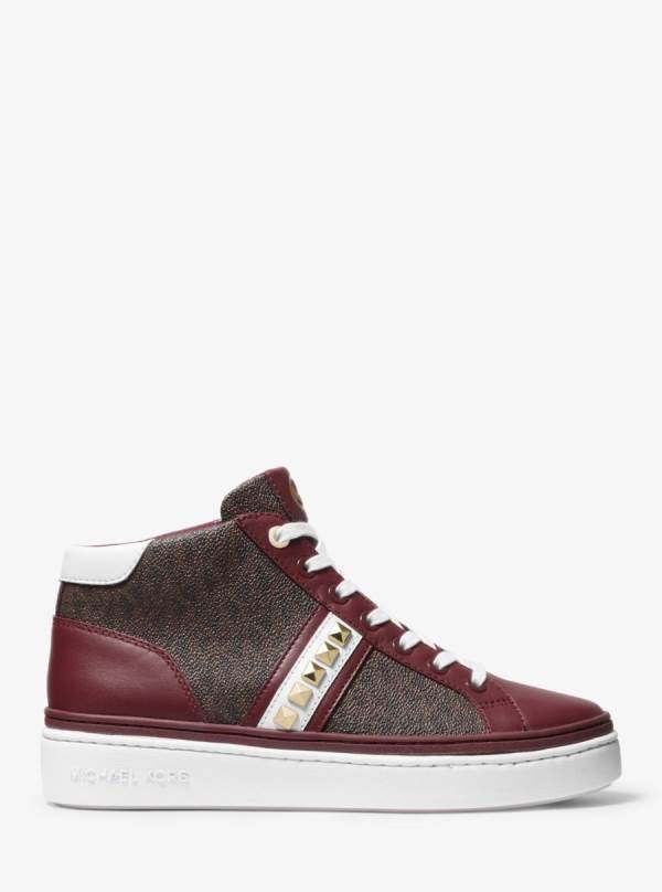 Damske Tenisky Michael Kors Chapman Studded Leather and Logo High-Top Bordove - Topanky Michael Kors Slevy | AOLZU-8942